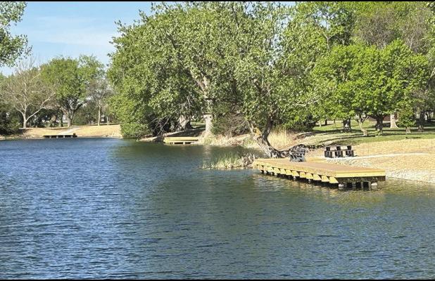 New fishing piers and walking areas have been added on and around the lakes at Windmill State Park. (—photo by Steve Glenn)
