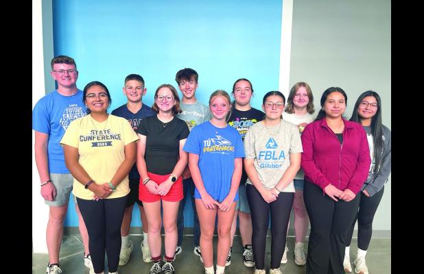 Gibbon FBLA members attending the Summer Officer Retreat were Korbyn Smallcomb (vice president), Ximena Urbina (treasurer), Caden Jones (all class representative), Haidyn McKinley (news reporter), Collin Brueggemann (technology specialist), Olivia Piper (
