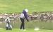 Jeremy Fehringer makes a splash on the wet greens at the district meet last week at Southern Hills Golf Course after the area received enough rain to make the course a squishy challenge to play on. (–courtesy photo)
