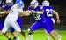 Senior lineman sets up blocking protection against St. Paul in last Friday night’s contest. (—photo by Andrea Johnson)