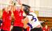 Wood River’s Lainey Paulk pounds a spike into the block with force. (—photo by Andrea Johnson)