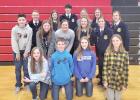 Members of the Shelton FFA chapter that participated in the District FFA Leadership Development Events contest on Monday were, front row, left to right, Sonja Warner, Drake Power, Susie Cheney, and Alexa Holder; middle row, Jaxson Ohlman, Jalyn Branson, M Article Image Alt Text