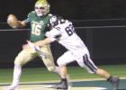 Silverback lineman Bryce Smith goes after the Central City quarterback during Friday night’s game at Central City. (—photo by Amber Price) Big first half lifts Central City over Silverbacks in final contest of 2021