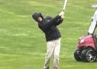 Eagle Peytin Grossart watches his shot at the district meet where the Wood River boys placed 14th. (–courtesy photo)