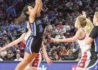 Mayte Meza makes a drive to the hoop in the championship game. (—photo by Tory Duncan, Clay County News) Lady Bulldogs make strong run at D1 title