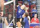 Bulldog senior MaKenna Willis tips the volleyball back over the net during state tournament action last Friday morning. MaKenna capped her Shelton career being selected to the all-state team. (—photo by Steve Glenn) Shelton volleyball claims bronze