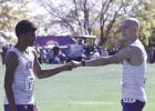 Wood River runners Hector Bonilla and Preston Kuskie motivate each other prior to the start of the state cross country race in Kearney last Friday. (—photos by Steve Glenn) Article Image Alt Text