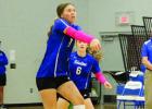 Lady Bulldog Gracie Willis takes care of a serve for the Shelton ladies recently. (–photo by Brooke Bly) Article Image Alt Text
