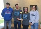 Winning the Nebraska Literacy Council’s Literature Quiz Bowl earlier in the Quiz Bowl season were Shelton High team members, left to right, Kellen Gegg, Steven Snyder, Samantha Snyder, and Sidney Gegg. (–courtesy photo) Shelton Quiz Bowl teams continue successful season