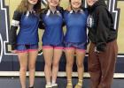 The small but mighty Shelton girls wrestling team came home with three medalists from the York Invite last week. From left to right, Payton Braun, Emily Wiehn, Grace Dack, and newcomer Julina Kurz. (—courtesy photo) The small but mighty Shelton girls wrestling team came home with three medalists from the York Invite last week. From left to right, Payton Braun, Emily Wiehn, Grace Dack, and newcomer Julina Kurz. (—courtesy photo)