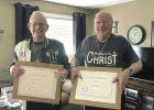 Steve Milbourn (left), of Wood River, and Dennis Harb, of Grand Island and formerly of Cairo, recently earned certificates of achievement in Peer Support Core Curriculum Training from Central Community College in Grand Island. (–courtesy photo) Steve Milbourn (left), of Wood River, and Dennis Harb, of Grand Island and formerly of Cairo, recently earned certificates of achievement in Peer Support Core Curriculum Training from Central Community College in Grand Island. (–courtesy photo)