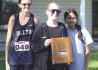 TheSheltongirlscrosscountryteampickeduptherunner-upplaque attheTwinValleyConference meetheldatFranklinonMonday,October 5. (—courtesy photo)