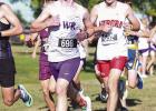 Senior Eagle runner Preston Kuskie leads a pack of runners in the early stages of the cross country meet at Grand Island Northwest. (—photo by Doug Kuskie) Article Image Alt Text