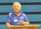 Daryl Blue speaks during a Shelton Athletic Hall of Fame banquets. Daryl was one of the founding members of the Hall of Fame organization and the driving force behind the group. Article Image Alt Text
