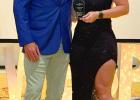 Emmilly Berglund (right) is pictured with Nebraska Wesleyan University’s track and field throwing coach Derek Frese after the WESPYs. Emmilly Berglund (right) is pictured with Nebraska Wesleyan University’s track and field throwing coach Derek Frese after the WESPYs.