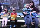 Easter Egg Hunt winners in the two years old and under division were, left to right, Clara Ryan, Layla Goodwin, and Landen Puhalla-Bryant. Shelton Easter Egg Hunt Brings Out Winners!