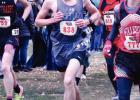 Steven Snyder set the pace for the Shelton pack of runners, crossing the finish line in 43rd place. (—photo by Steve Glenn) Bulldogs battle frigid temps at state cross country meet