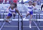 Yanira Lazo (left) finished the 100 meter hurdles in third place with a time of 17.16 at the district meet at Ord last week and Arlyn Lazo was sixth, crossing the finish line in 18.35 for the Gibbon ladies. (–photo by Steve Glenn) Article Image Alt Text