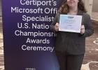 Ivy Noller, of Gibbon High School, competed in the Microsoft PowerPoint 2019 event at the 2026 Certiport Microsoft Office Specialist U.S. National Championship held June 14–17 in Nashville, Tennessee. Noller qualified for nationals after earning a perfe