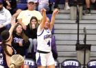 Claire Clark puts up a long three point shot in Saturdays game against the Wood River Lady Eagles. (—photo by Steve Glenn) Article Image Alt Text