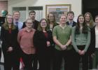 Pictured above are, front row, left to right, Samantha Snyder, Kellashandra Fox, MaKayla Thornburg, Emmilly Berglund, Kaycee Tompkin, Justine Pope, and Breanna Plihal; and back row, Noah Summers, Lane Demilt, Trace Lessig, Steven Snyder, Kiersten Bennett, Speech Showcase held at SHS