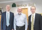 Heritage Bank recently announced that its Board of Directors has appointed Jacob Arendt (left) as president and Cambell Moyer (center) as chief executive officer. Sam Moyer continues as Chairman of the Board of Heritage Bank and Chairman, CEO, and Preside Third generation takes the reins at Heritage Bank
