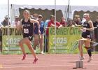 400 Meter Relay Exchange Erin Gegg and Amaya Morgan