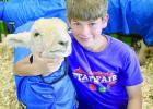 Colby Carman with his lamb.