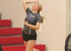 Senior Brianna Simmons displays one of her patented jump serves that gives opponents fits on the volleyball court. (—photo by Barb Berglund) Lady Bulldog volleyball earns second TVC crown