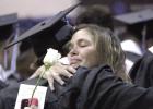 Shelton graduate Rhet Hagan gets a long hug from his mother Katie during the Shelton 2026 graduation ceremony held last Saturday. (—photo by Steve Glenn) Shelton graduate Rhet Hagan gets a long hug from his mother Katie during the Shelton 2026 graduation ceremony held last Saturday. (—photo by Steve Glenn)