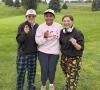 Lady Buffalo golfers who earned medals at last week’s Ravenna Invitational were, left to right, Bayla Rodriguez, Ximena Urbina and Kasey Ackley. (–courtesy photo)