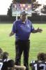 “Coach Lowe” addresses the Shelton Bulldogs during halftime of last Friday night’s game against Arapahoe. (—photo by Steve Glenn)