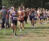 Wood River’s Yanathan Perez leads a pack of runners halfway through the state cross country race last Friday in Kearney. (—photo by Steve Glenn)